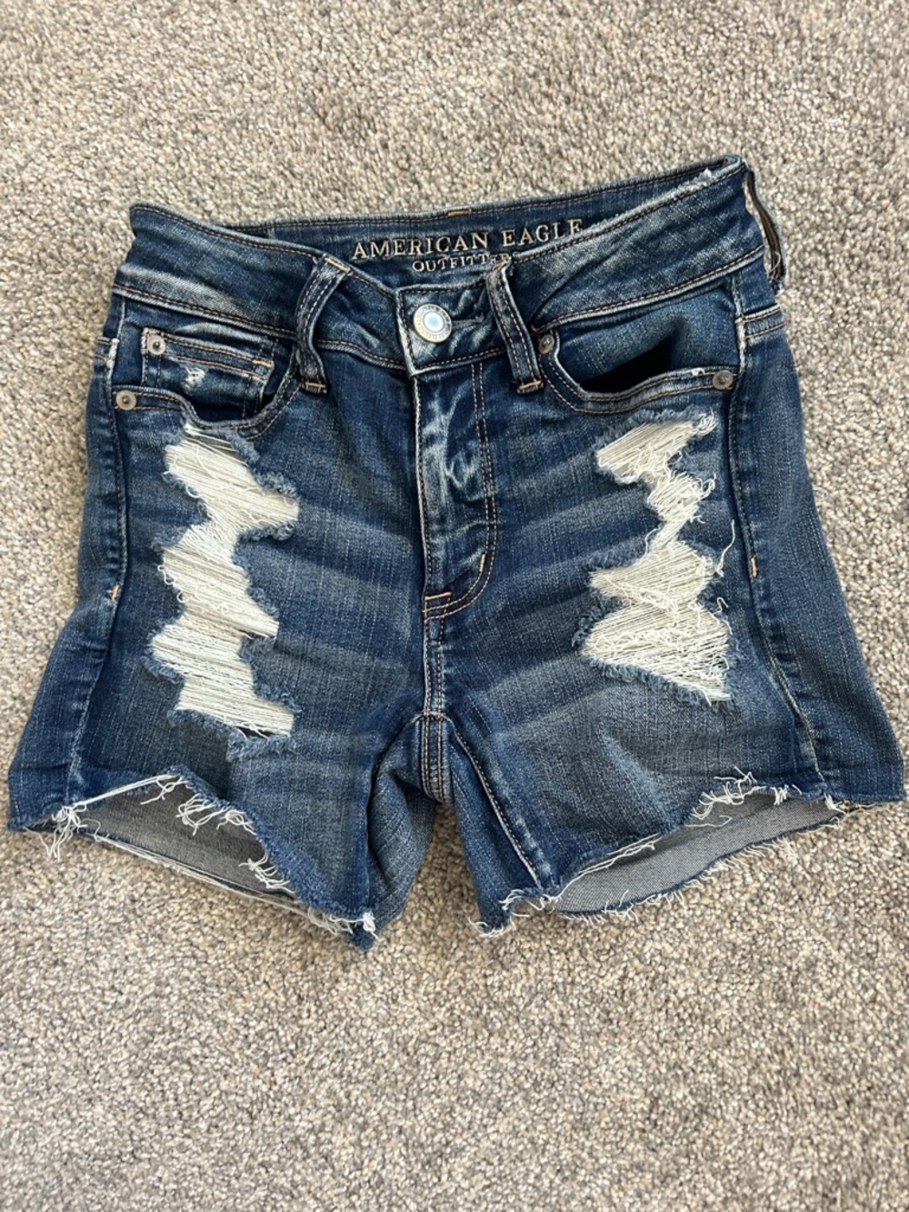 American Eagle Hi-Rise Shortie Denim Shorts